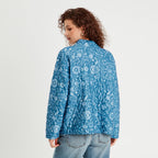 Veste effet matelassé bleu marine femme