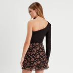 T-shirt asymétrique noir femme
