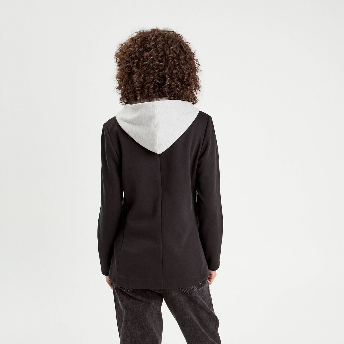 Veste blazer 2-en-1 gilet noir femme