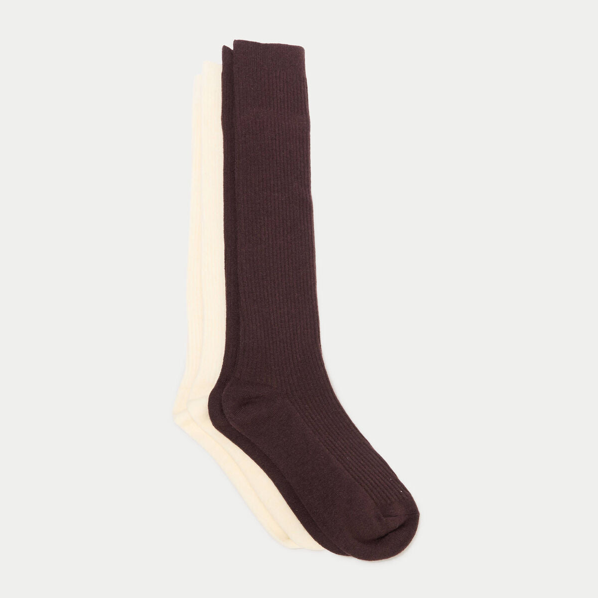 Lot de 2 paires de chaussettes marron foncé femme