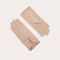 Gants avec boutons sable femme