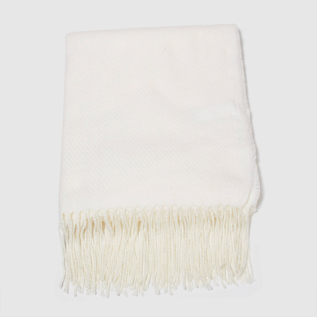 Écharpe à franges ecru femme