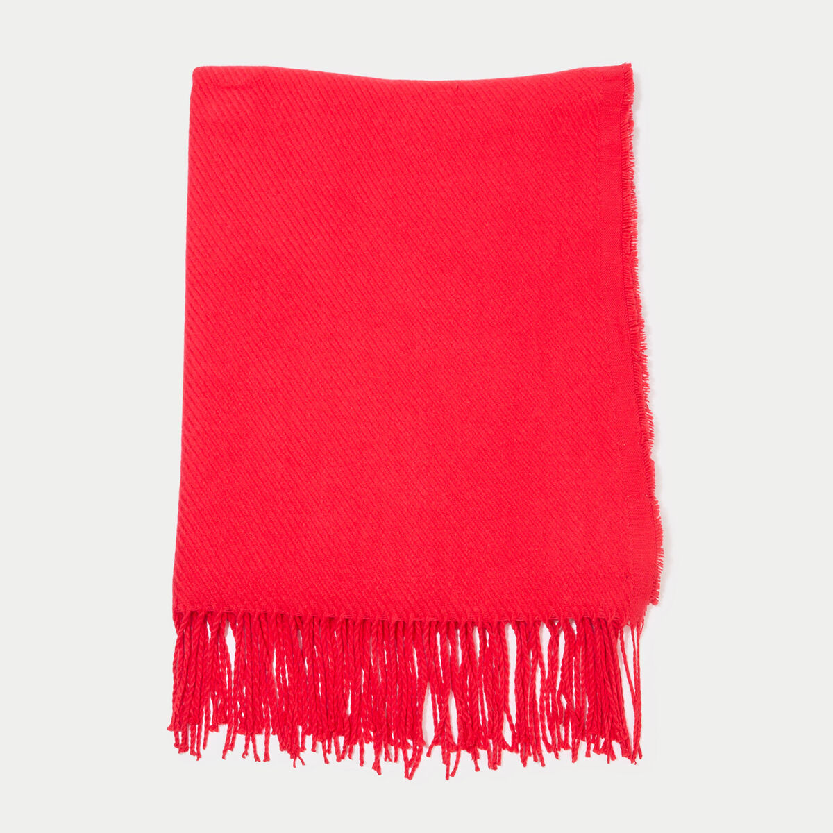 Écharpe à franges rouge femme