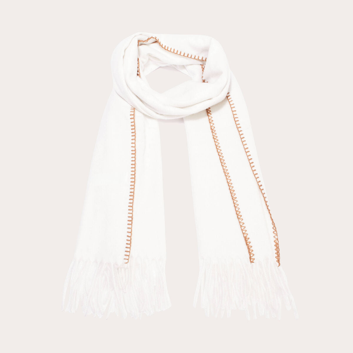 Écharpe avec franges sable femme