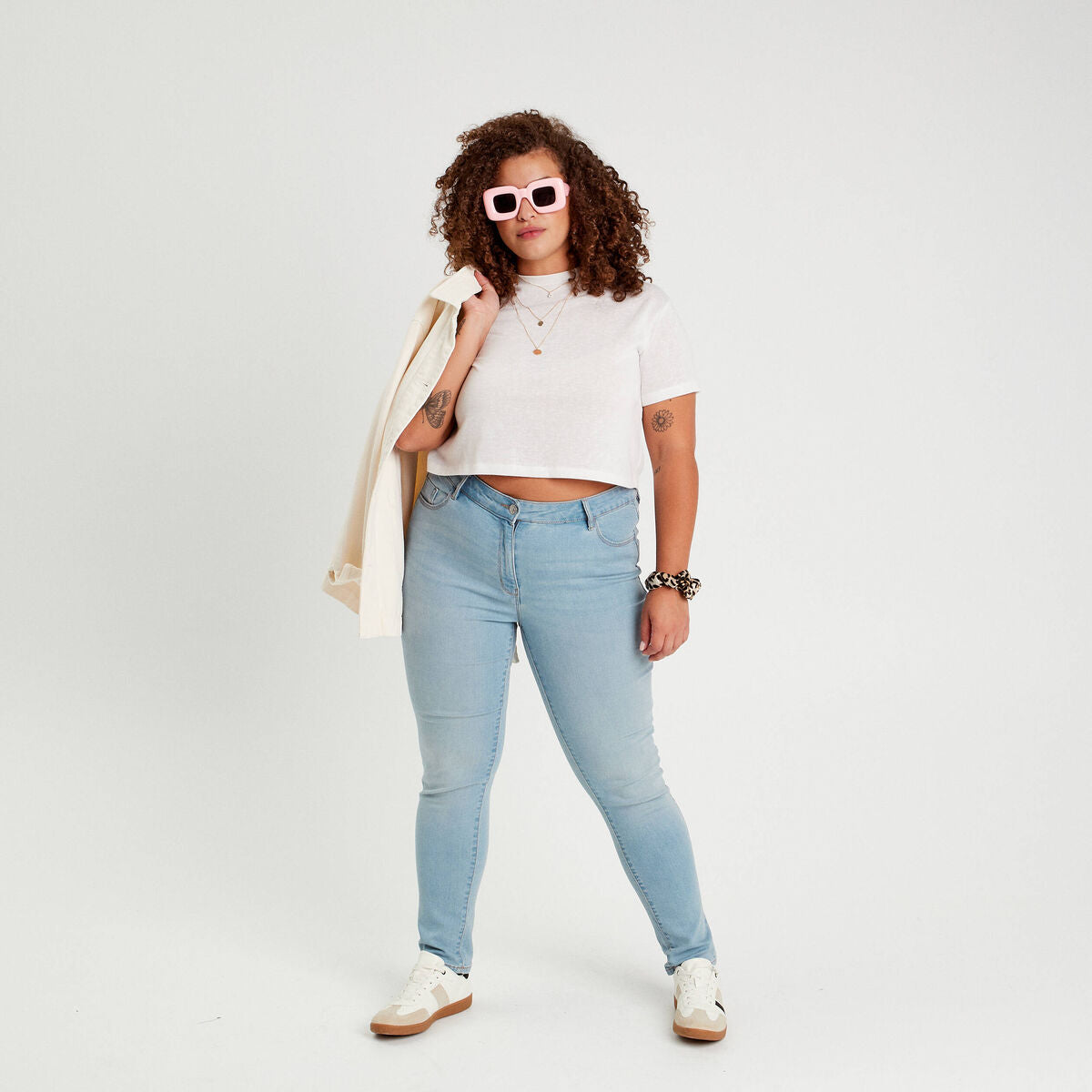 Jeans slim denim dirty femme
