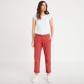 Pantalon chino 7/8ème vieux rose femme