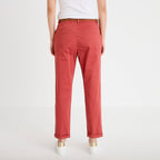 Pantalon chino 7/8ème vieux rose femme