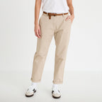 Pantalon chino 7/8ème beige femme