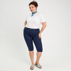 Pantalon capri bleu marine femme