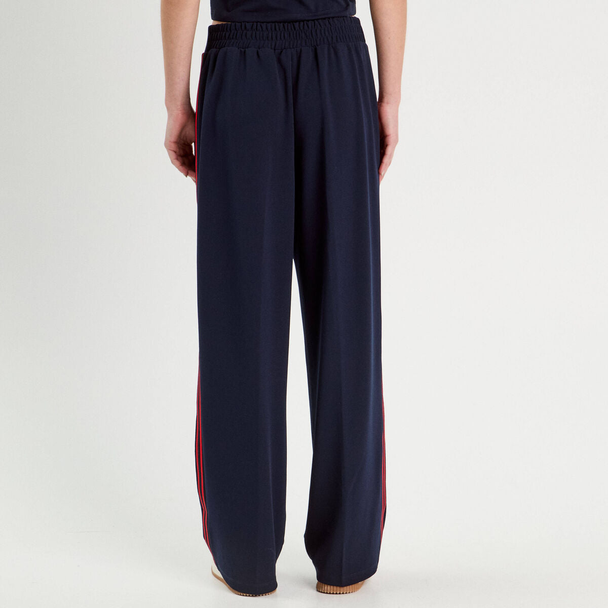 Pantalon large style jogging bleu marine femme
