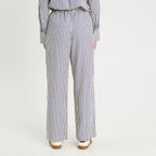 Pantalon large bleu marine femme