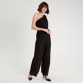 Combinaison pantalon large noir femme
