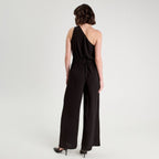 Combinaison pantalon large noir femme