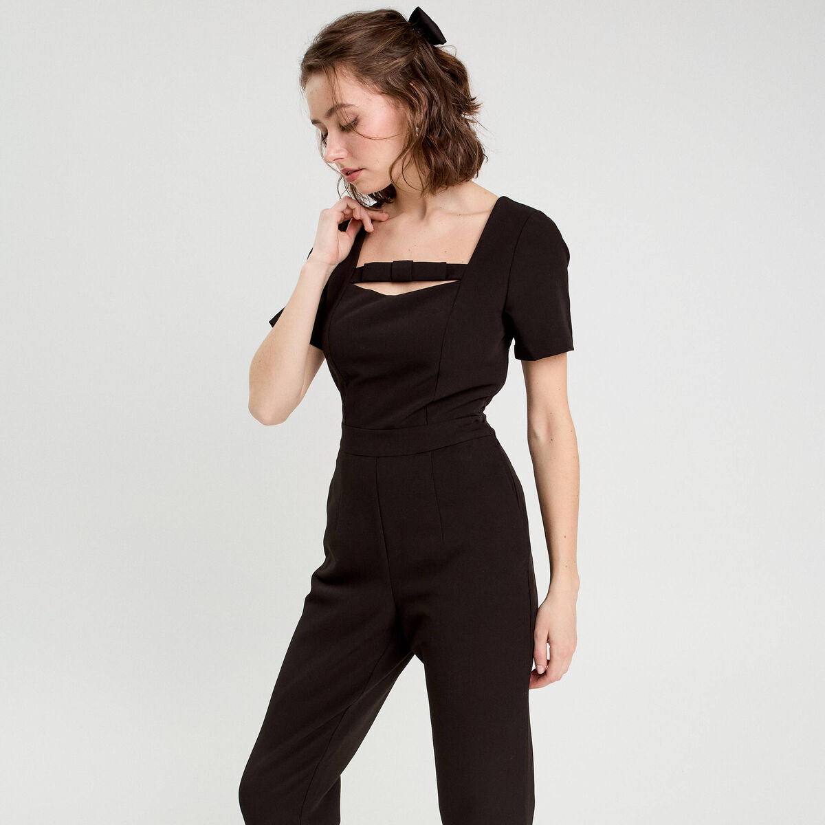 Combinaison pantalon 7/8ème noir femme