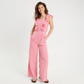 Combinaison pantalon volants vieux rose femme