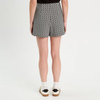 Jupe-short droite stretch noir femme