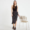 Jupe longue portefeuille noir femme