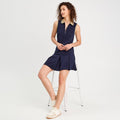 Robe trapèze sans manches bleu marine femme