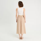 Robe longue effet 2-en-1 sable femme