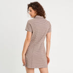 Robe patineuse zippée beige femme