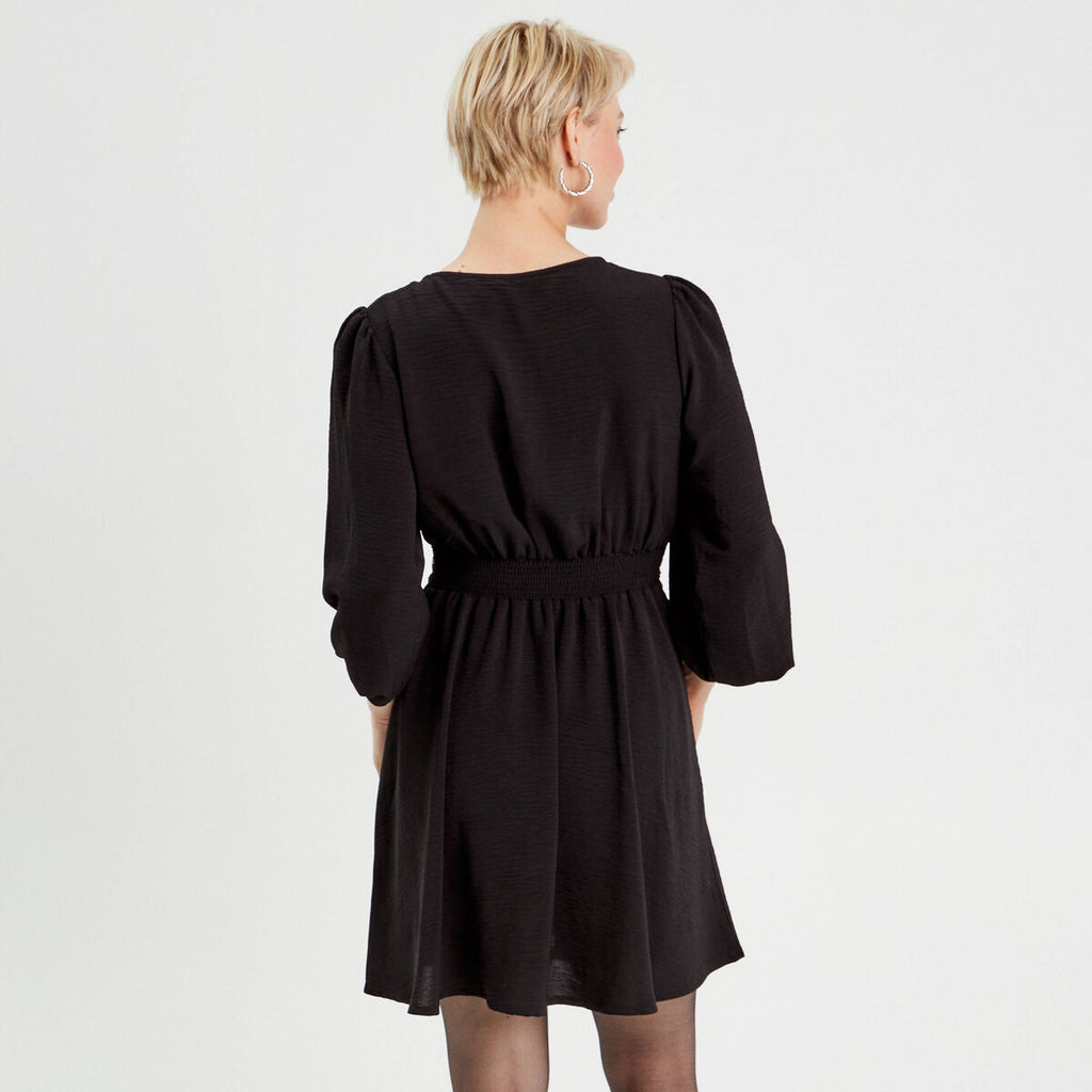 Robe évasée avec bandes clous noir femme