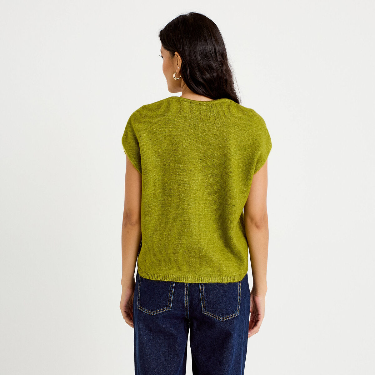 Gilet sans manches vert foncé femme