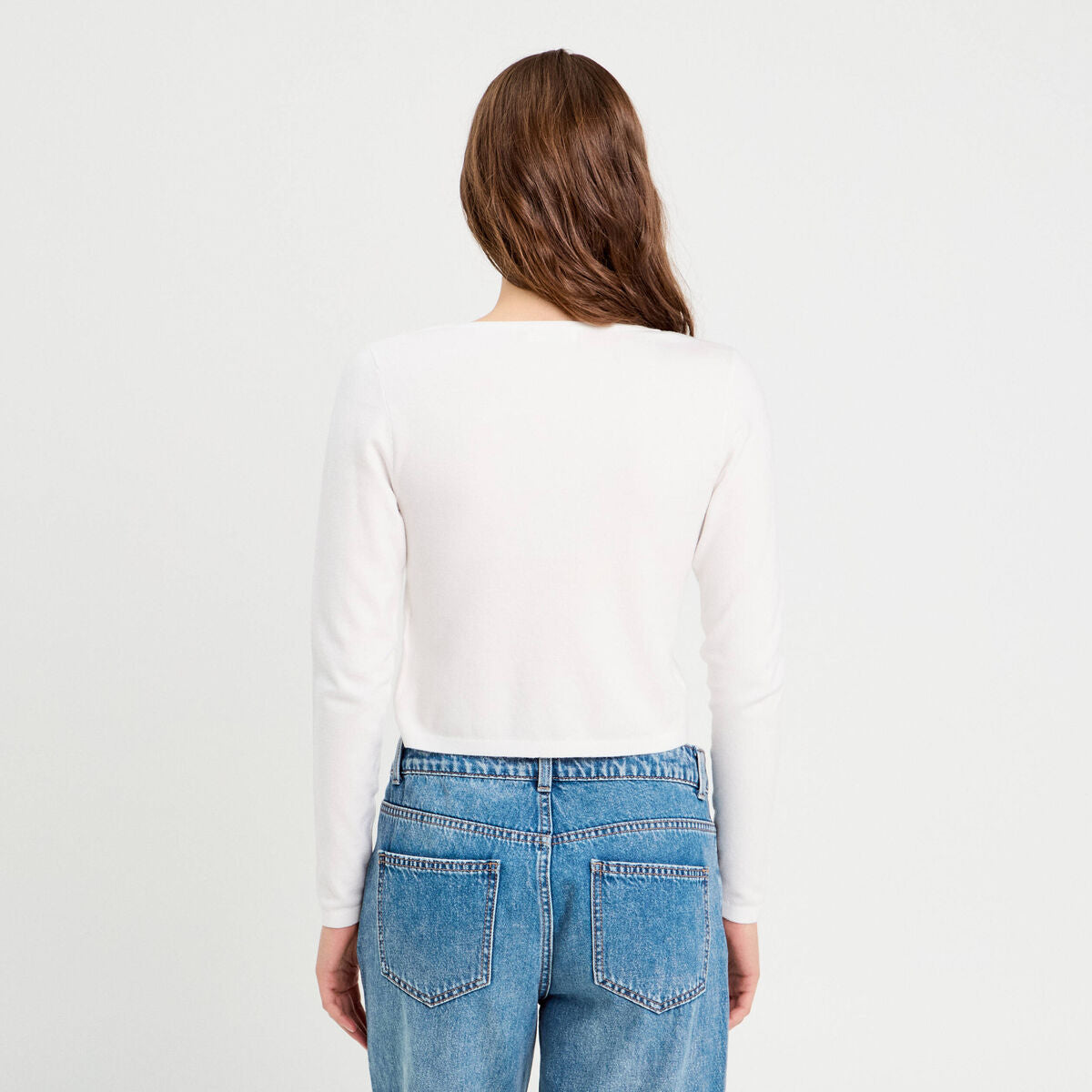Gilet avec broderie blanc femme