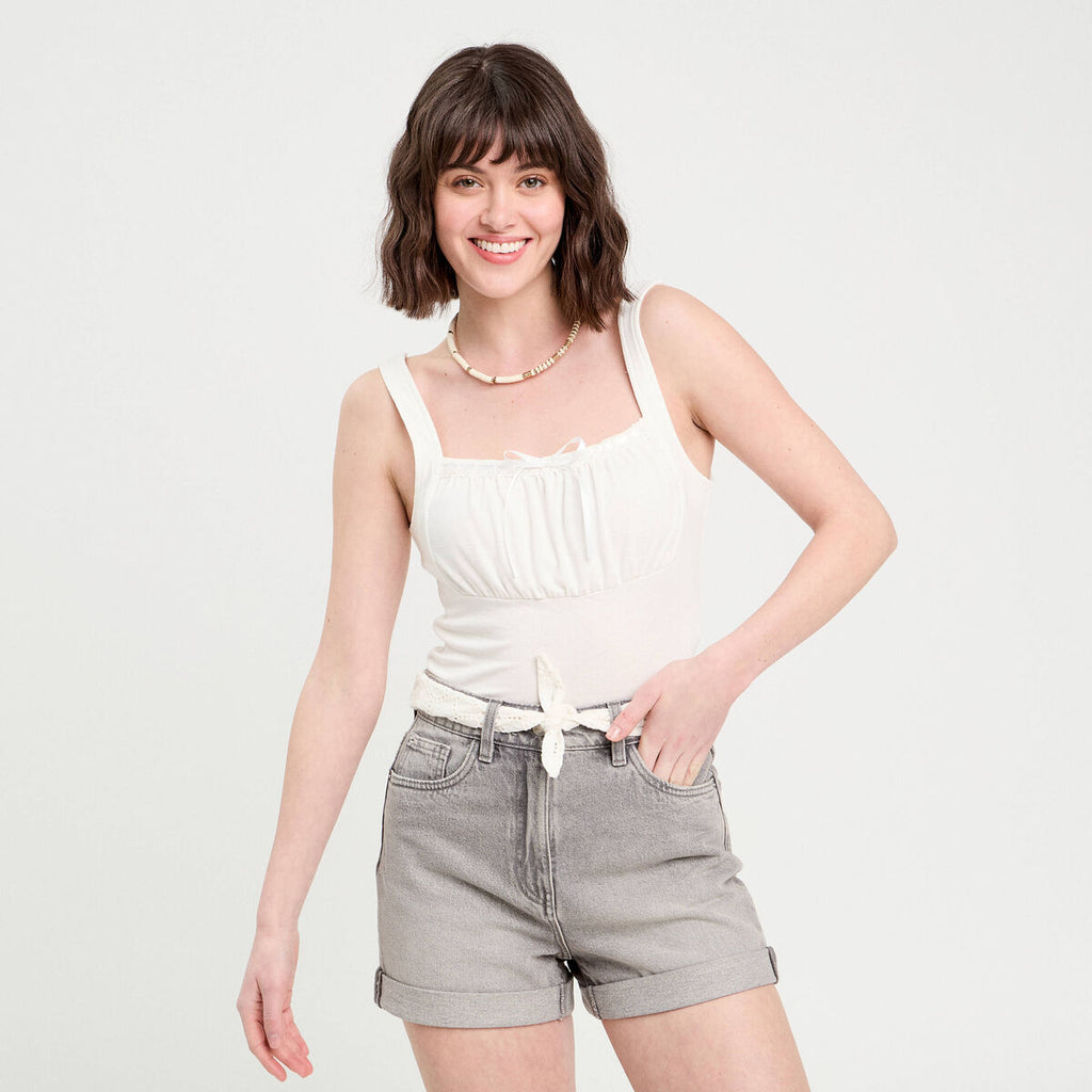 Bustier avec coques blanc femme