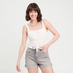 Bustier avec coques blanc femme