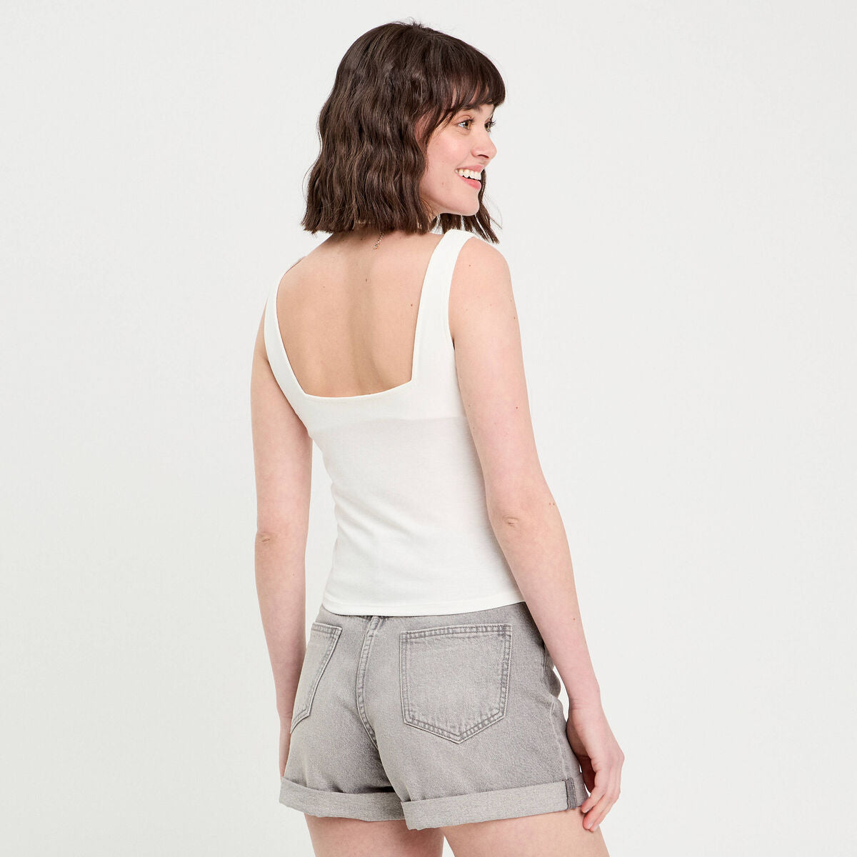 Bustier avec coques blanc femme