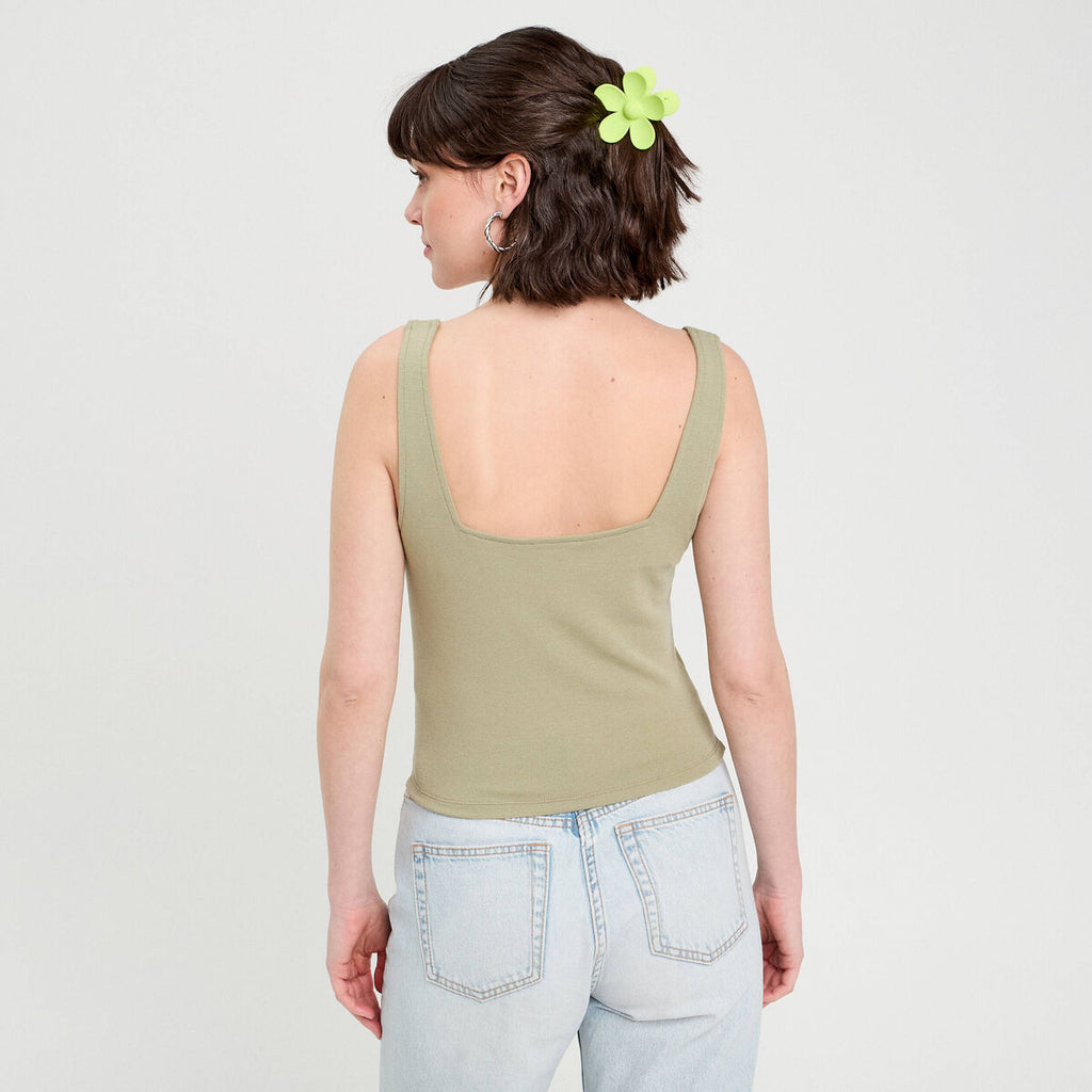 Bustier avec coques vert kaki femme