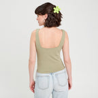 Bustier avec coques vert kaki femme
