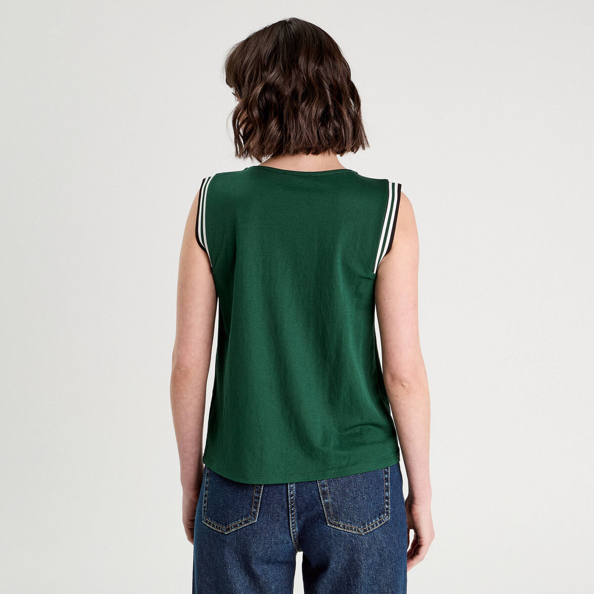 Débardeur sans manches vert foncé femme