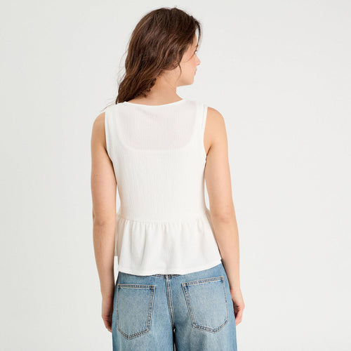 Blouse nouée ecru femme