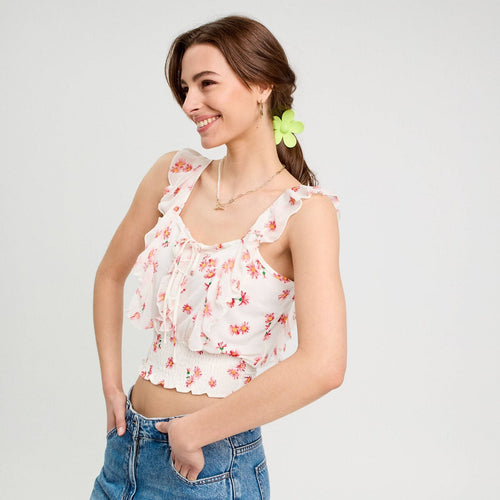 Blouse sans manches blanc femme