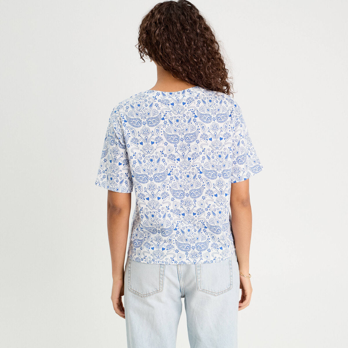 T-shirt manches courtes blanc femme
