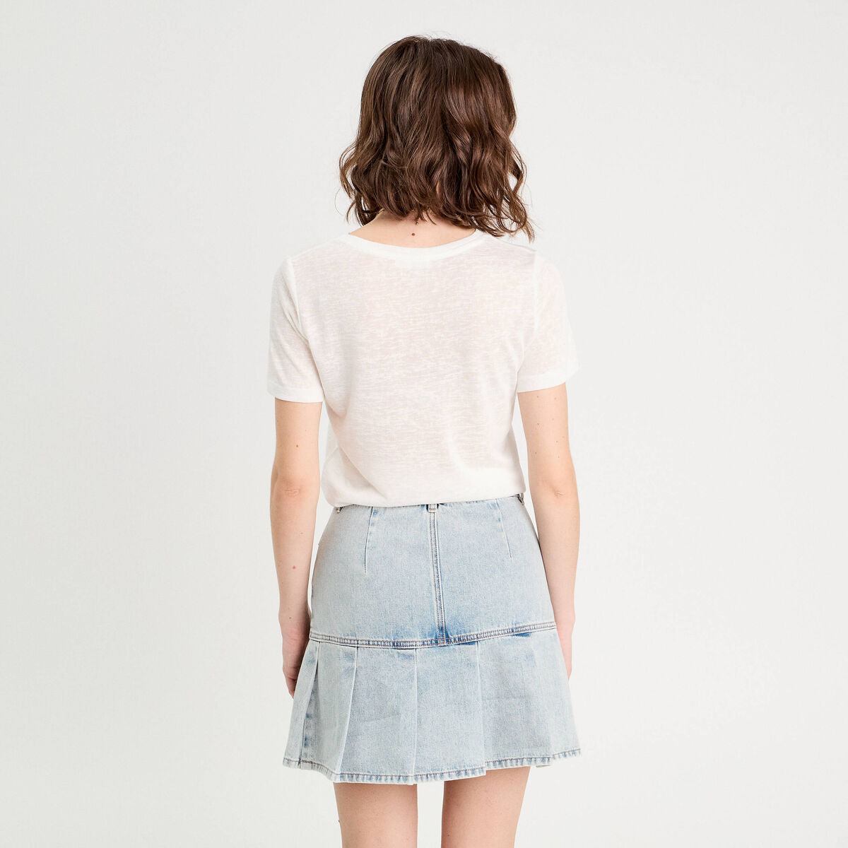 T-shirt détail noeud ecru femme
