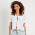 Blouse nouée blanc femme