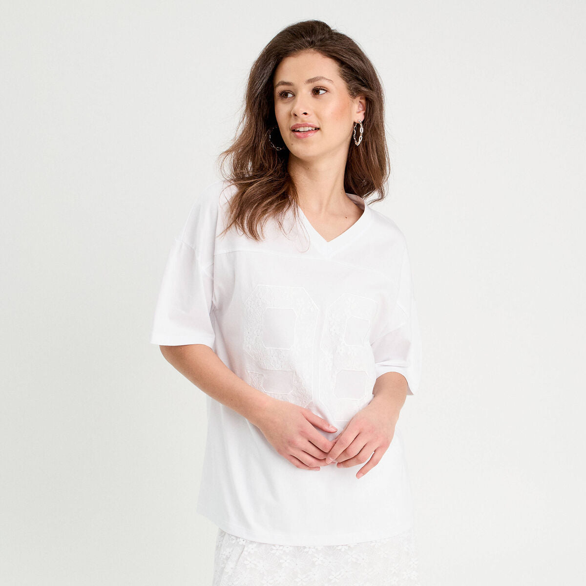 T-shirt manches courtes blanc femme
