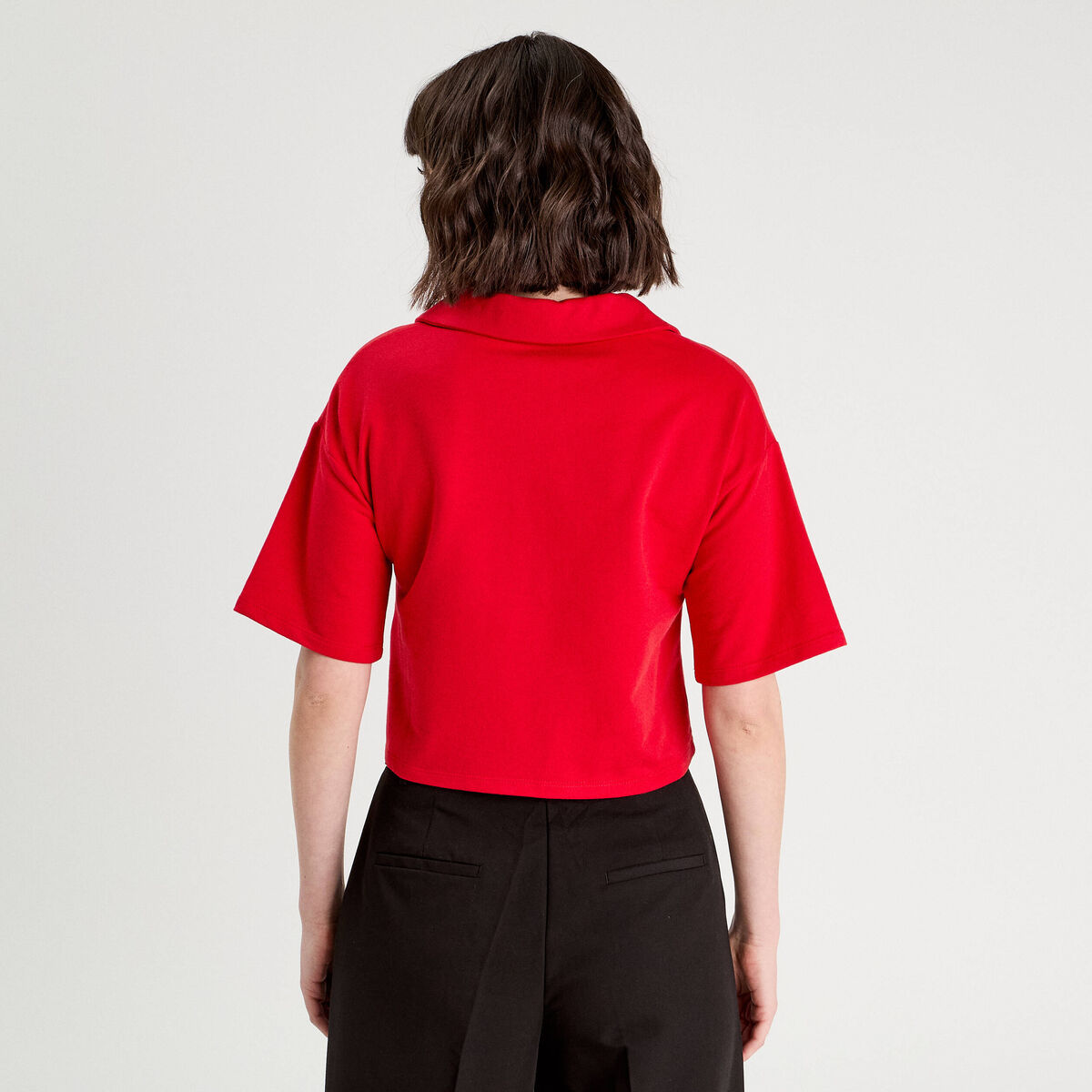 Polo avec patch brodé rouge femme