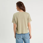 T-shirt manches courtes vert kaki femme