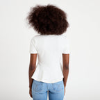 Top cintré péplum ecru femme