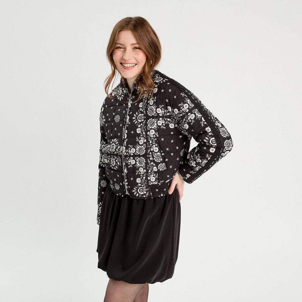 Veste matelassée zippée noir femme