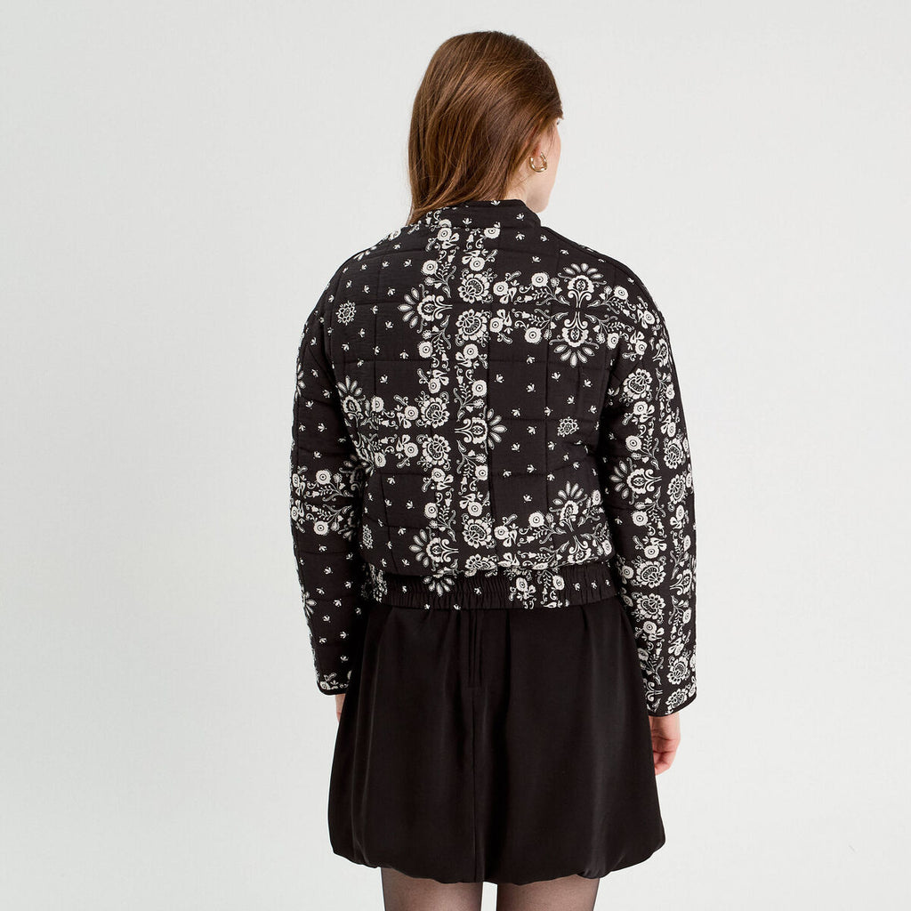 Veste matelassée zippée noir femme