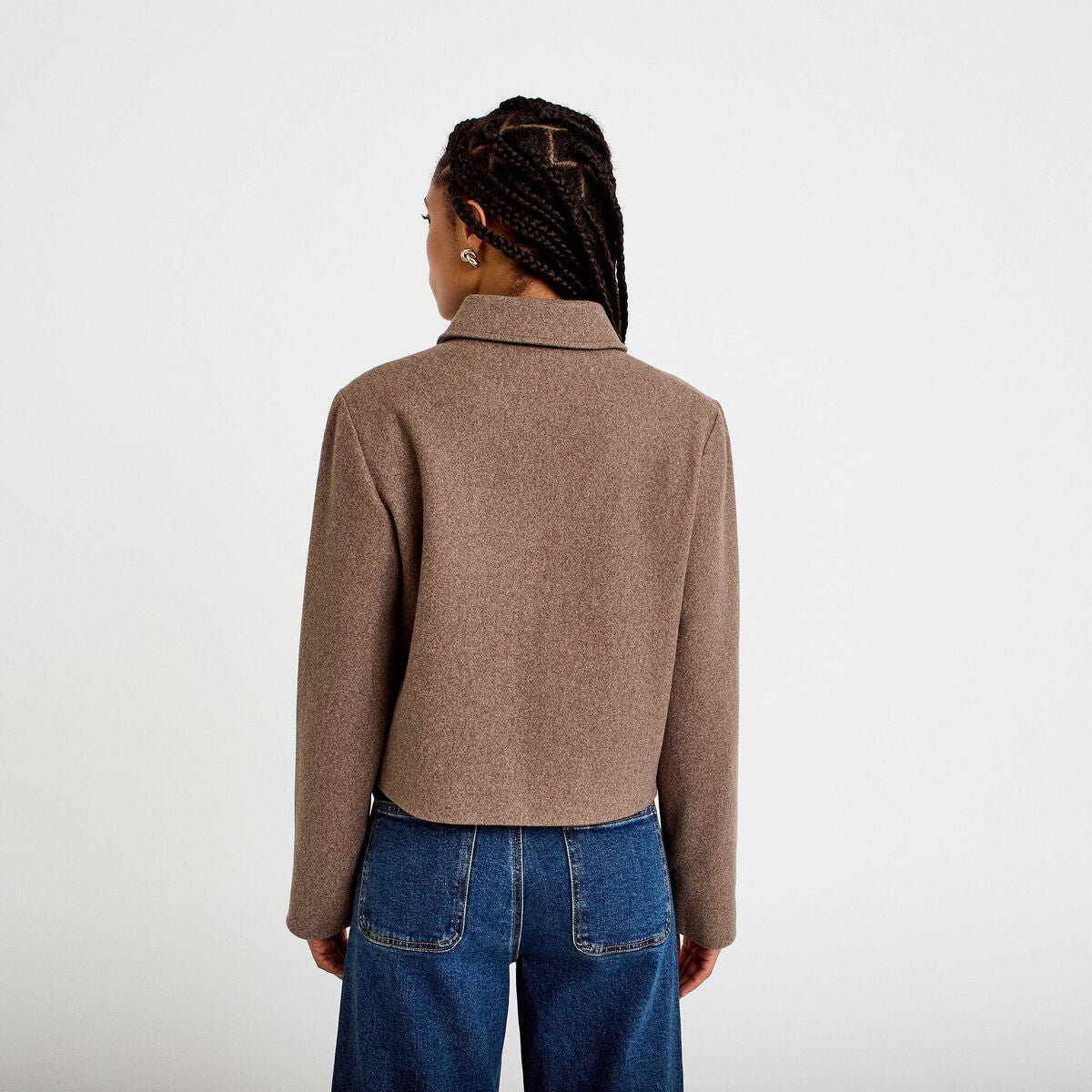 Veste zippée taupe femme