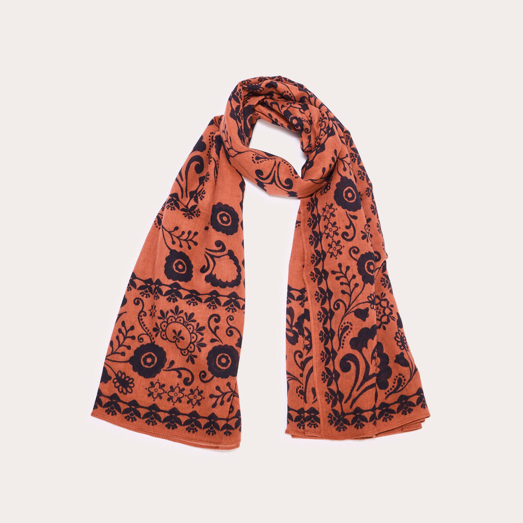 Foulard carré rouge clair femme