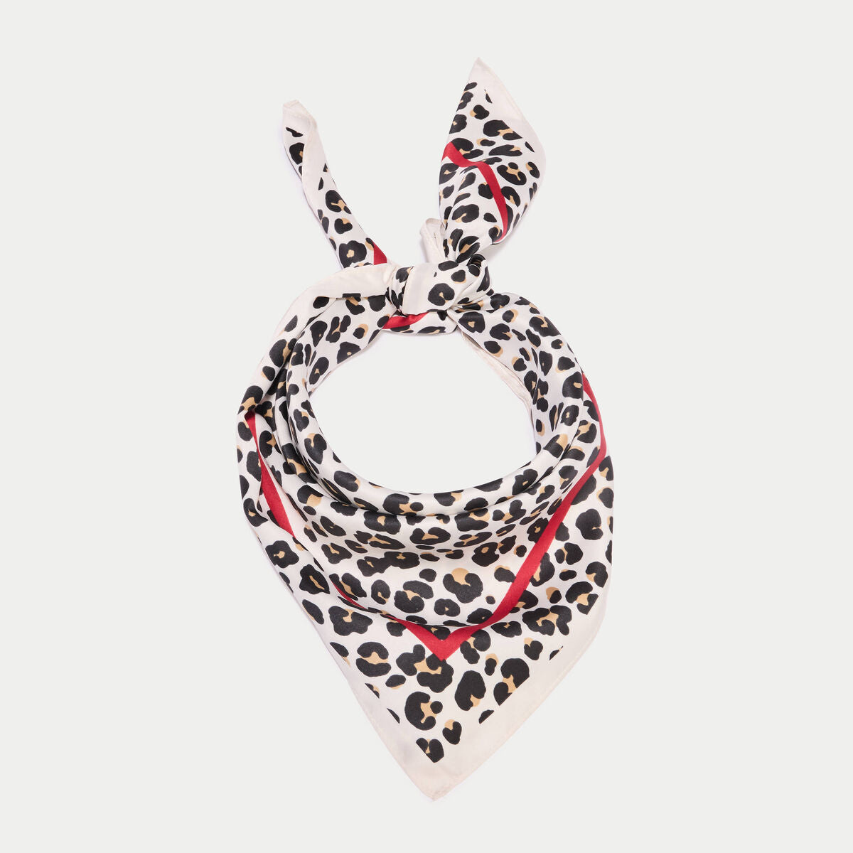 Foulard carré satin ecru femme