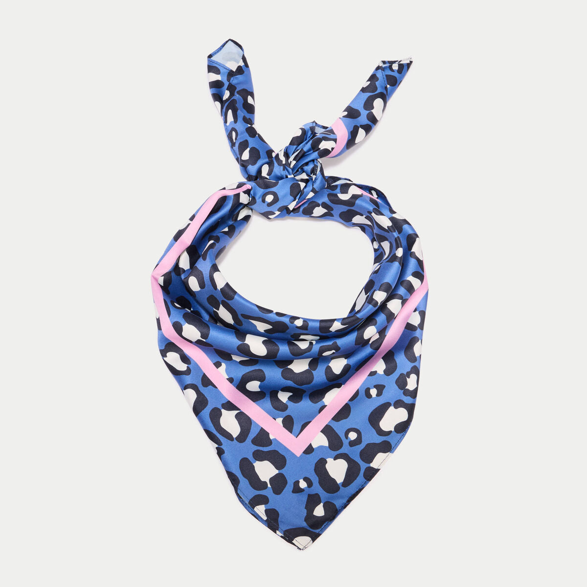 Foulard carré satin bleu foncé femme