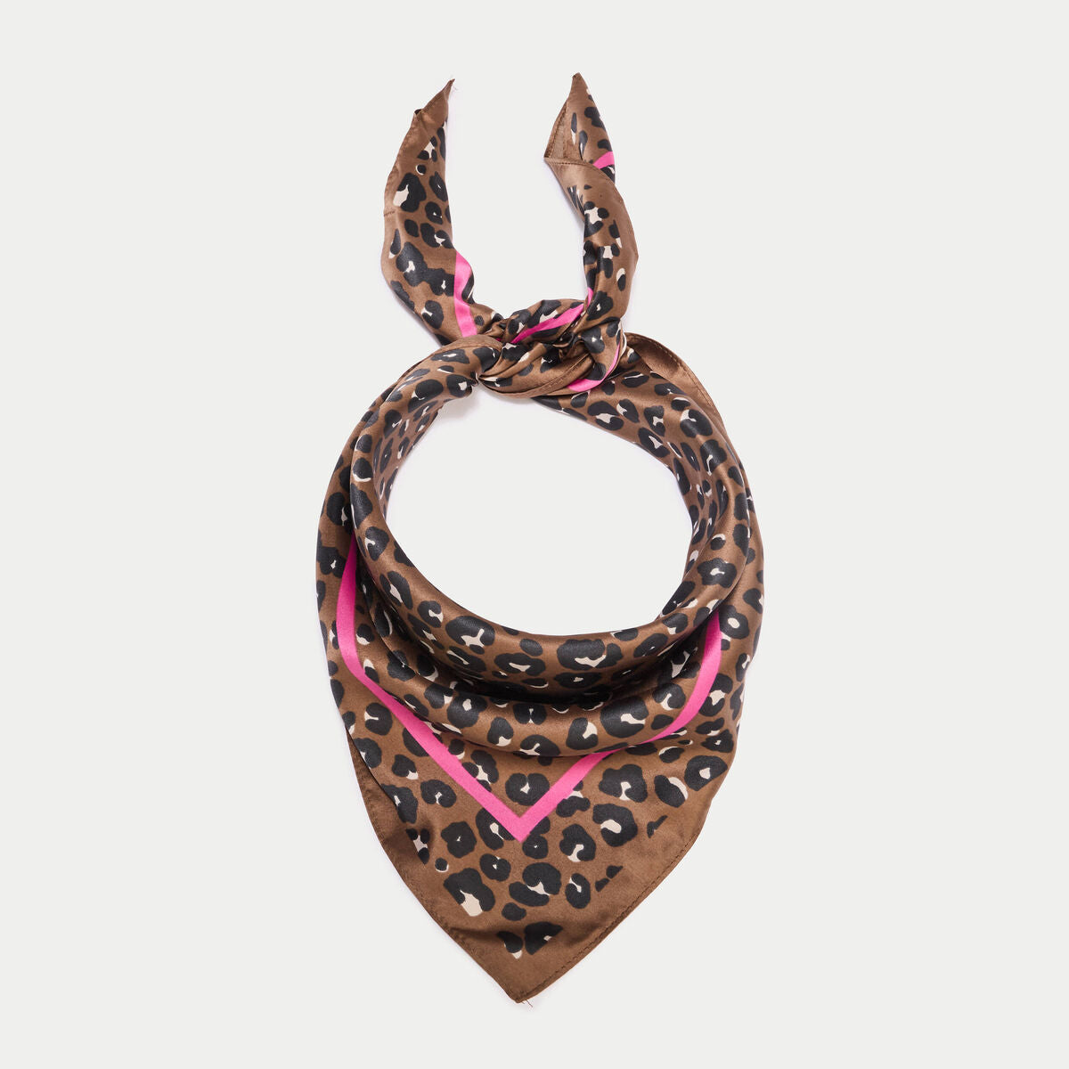 Foulard carré satin taupe femme