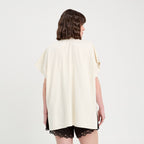 Paréo de plage brodé blanc femme